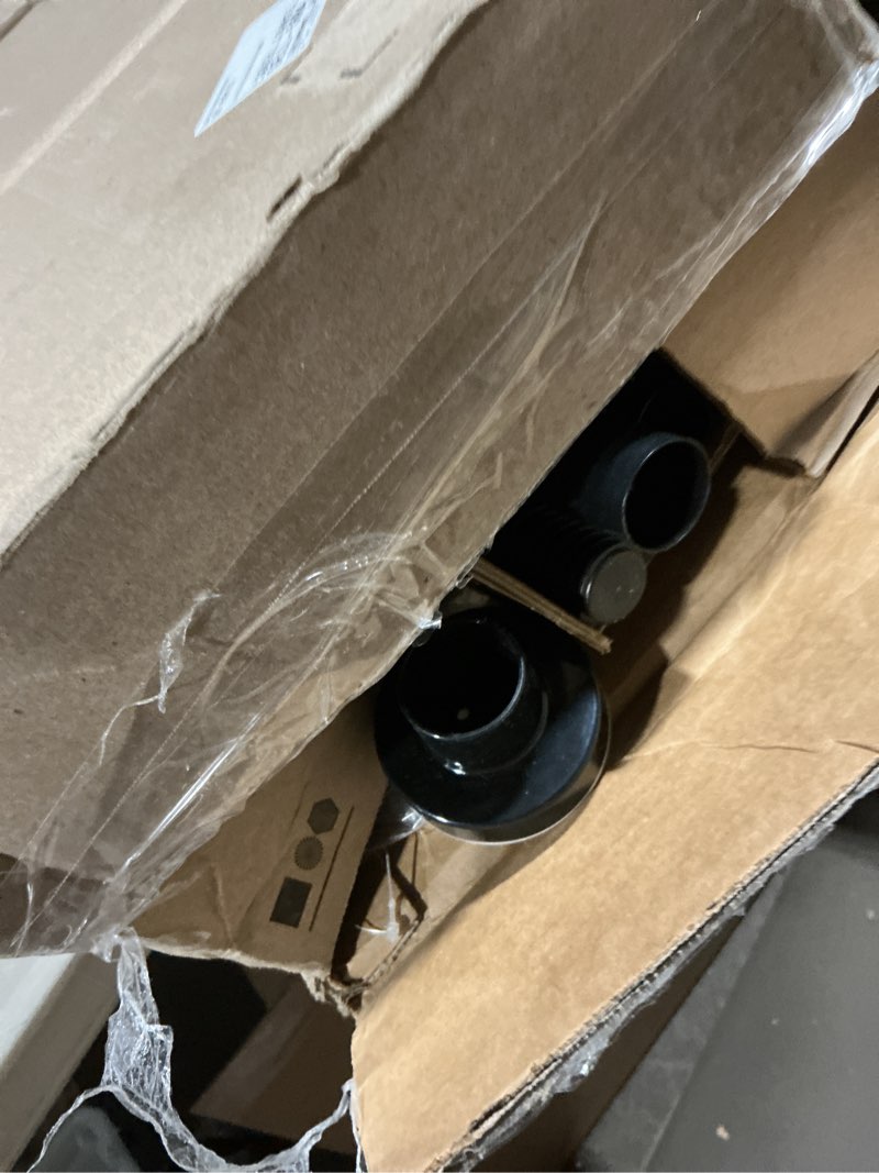 Condition photo showing As Is for AIZESI 41-144 Inch Heavy Duty Black Tension Curtain Rod - No Drilling, Adjustable, Rust-Resistant for Outdoor, Living Room, Window, Bathroom Black 41" to 144"