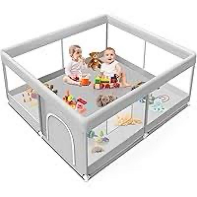 besuhot Large Baby Playpen 74"x50" with Mat Play Pens for Babies and Toddlers, Large Play Yards for 