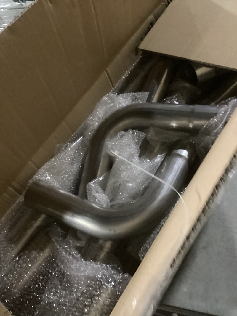Condition photo showing As Is for a-karck mild steel mandrel bends 8 pcs, 2.5 inches mild steel diy custom exhaust tubing pipe straight & u-bend kit, universal fit 2.5inch 8pcs mild steel