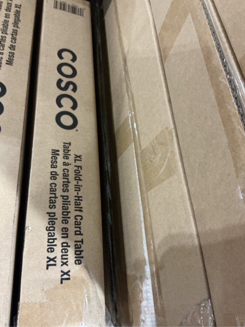 Condition photo showing Good Condition for coscoproducts cosco xl 38.5" fold-in-half card table w/handle, black, indoor & outdoor, wheelchair accessible