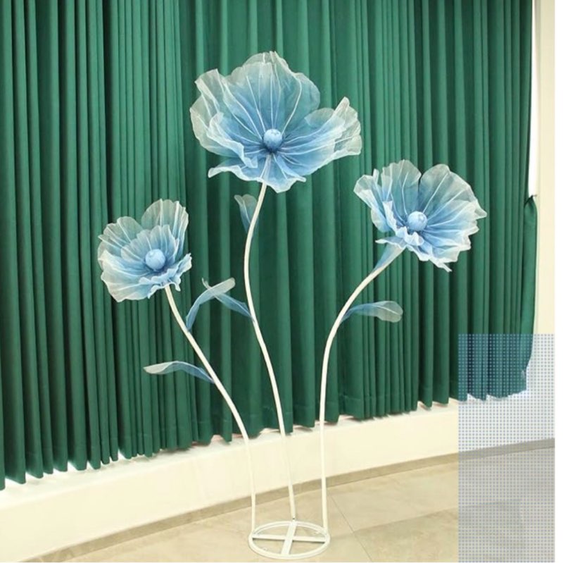 wedding decorations for reception,5.6 ft giant flowers for decoration,big artificial silk flowers for party banquet background,home decor,photographic props,shop window display blue.
