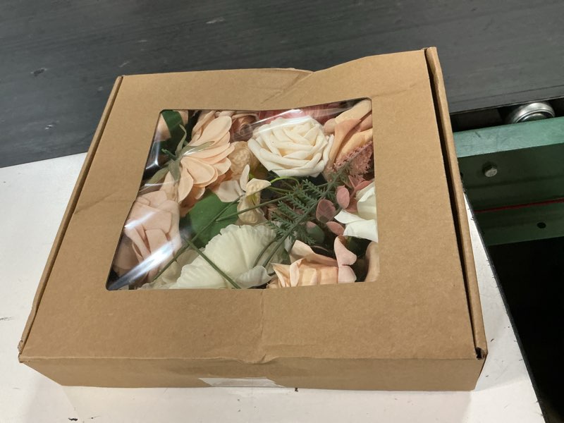 Condition photo showing New/Like New for bsmybo artificial flowers combo peach flowers with stems fake rose faux floral arrangements for wedding bridal bouquets, baby shower, floral arrangement, table centerpieces, home decorations brown nude abundantblooms
