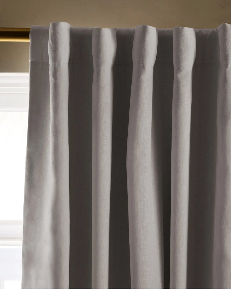( 1 panel) quince european linen true blackout curtain - single panel 48x84 color ivory
