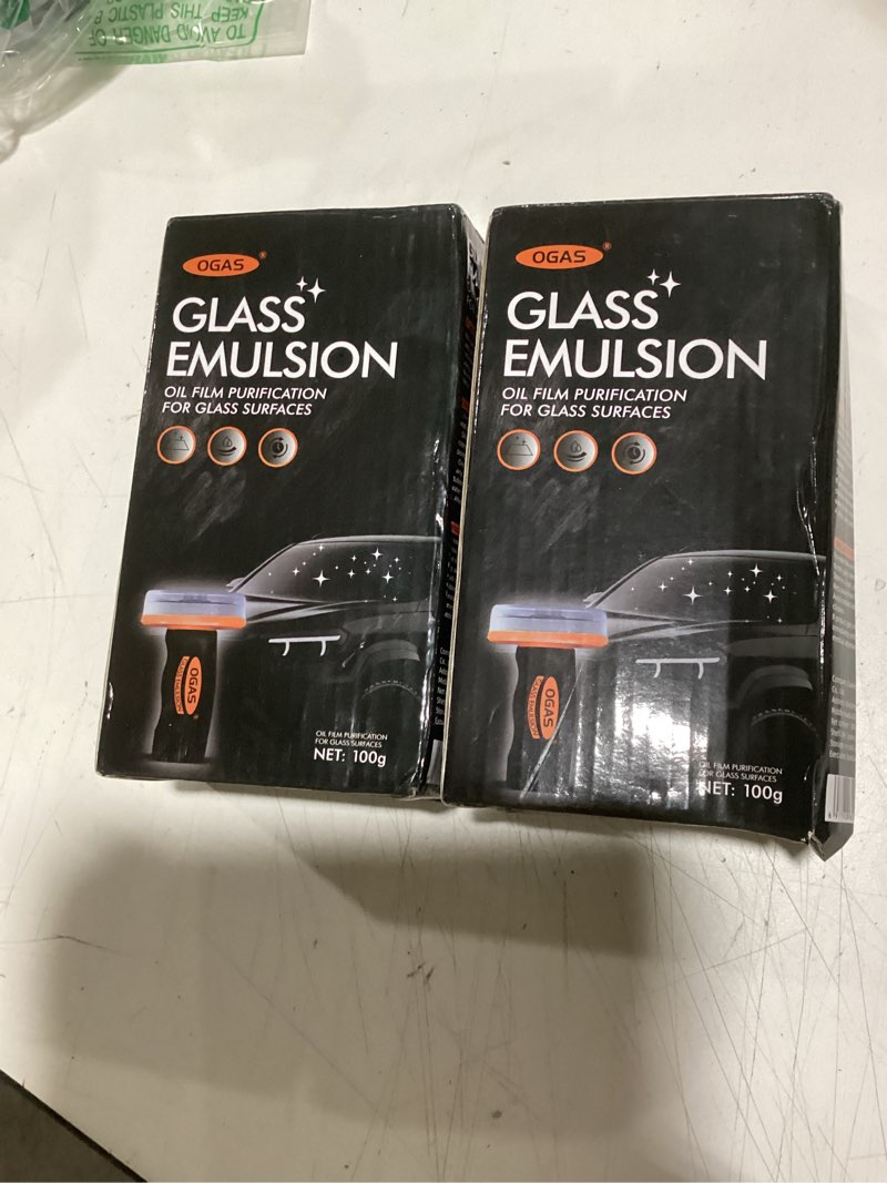 Condition photo showing Good Condition for 2pcs glass oil film remover for car,automotive glass cleaner oil film cleaning brush for car windshields,automotive oilfilm cleaning remover,improves visibility for safe driving(emulsion+brush board)