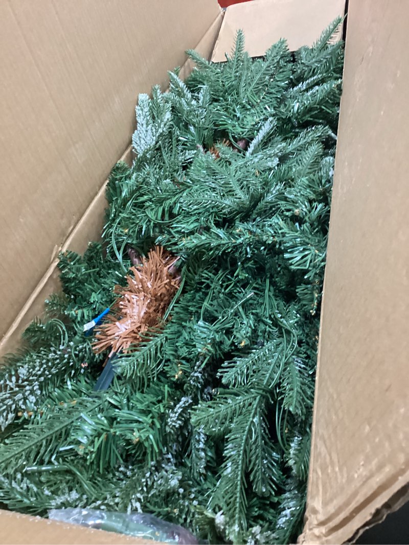 Condition photo showing Good Condition for yitahome 6.5ft prelit aspen fir christmas tree with remote control, crystal-decorated prelit christmas tree with 900 pe&pvc mixed branch tips, 11 lighting-modes, green green with crystal decor 6ft 6in