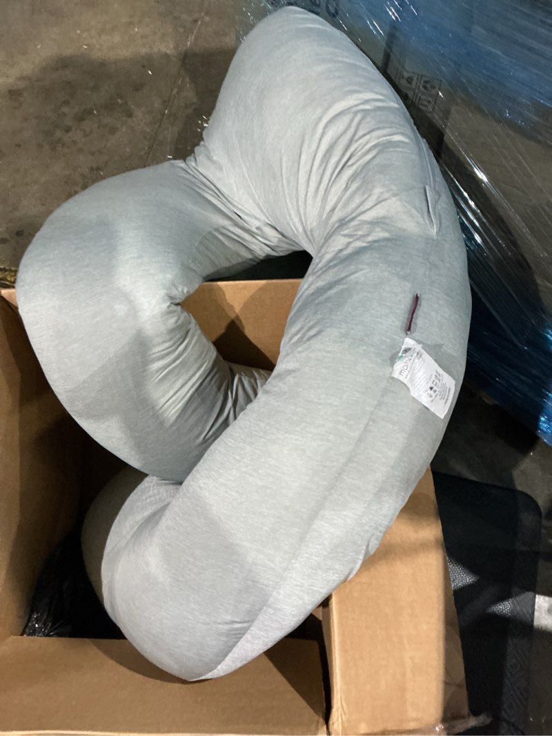 Condition photo showing As Is for jcickt j-shaped pregnancy pillow, full body pillow, 59 inches with easy-to-remove and washable velvet cover, supports back, legs, and hips of pregnant women, improves