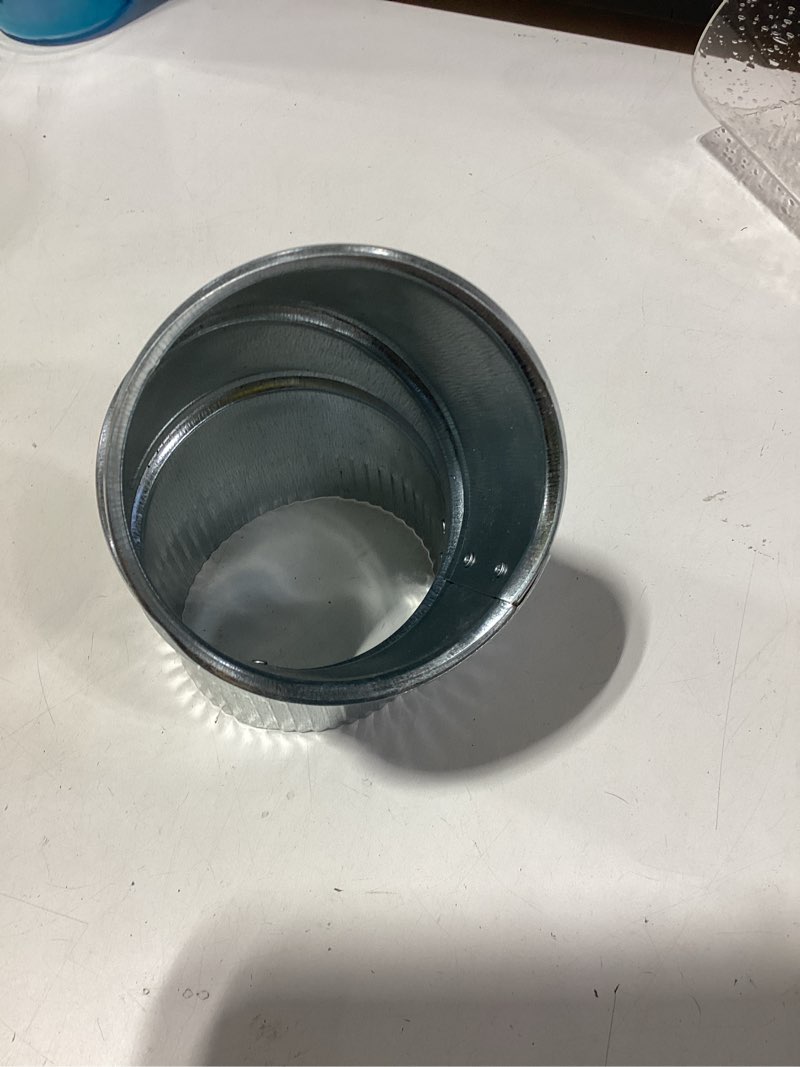 Condition photo showing Good Condition for imperial 4-in 30-gauge galvanized steel round adjustable 90 degree duct elbow