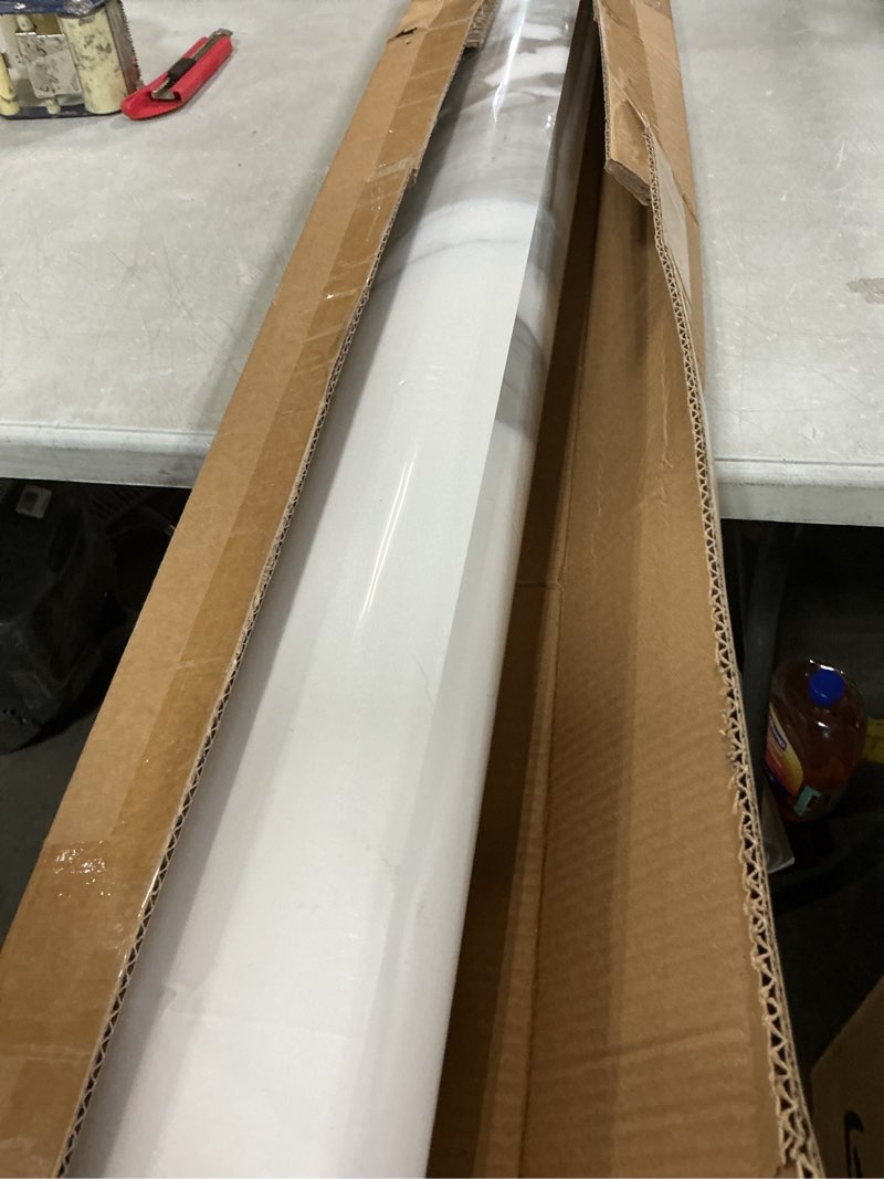 Condition photo showing New/Like New for Marble Peel and Stick Waterproof Wall Paneling, 118" x 47" Carrara White Glossy Finish Self-Adhesive Backsplash Tile Vinyl Wall Panel for Kitchen Bathroom Wall Decor, Covers 38.75 Sq. Ft. 1 Carrara White