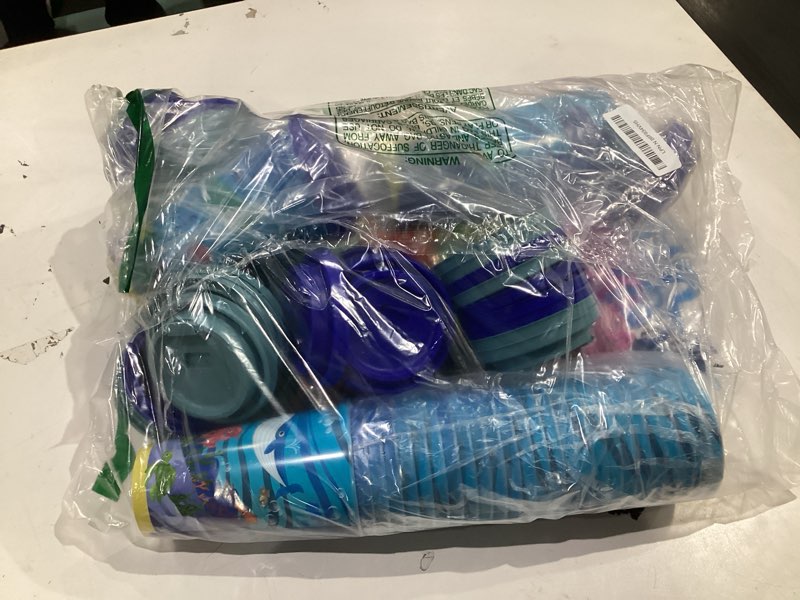 Condition photo showing As Is for Yungyan 36 Sets Under the Sea Ocean Party Favors Goodie Cups with Lids and Straws for Birthday Decorations Reusable 16oz Plastic Candy Cups Plastic Straws for Birthday Party(Ocean Animals) 36 Ocean Animals