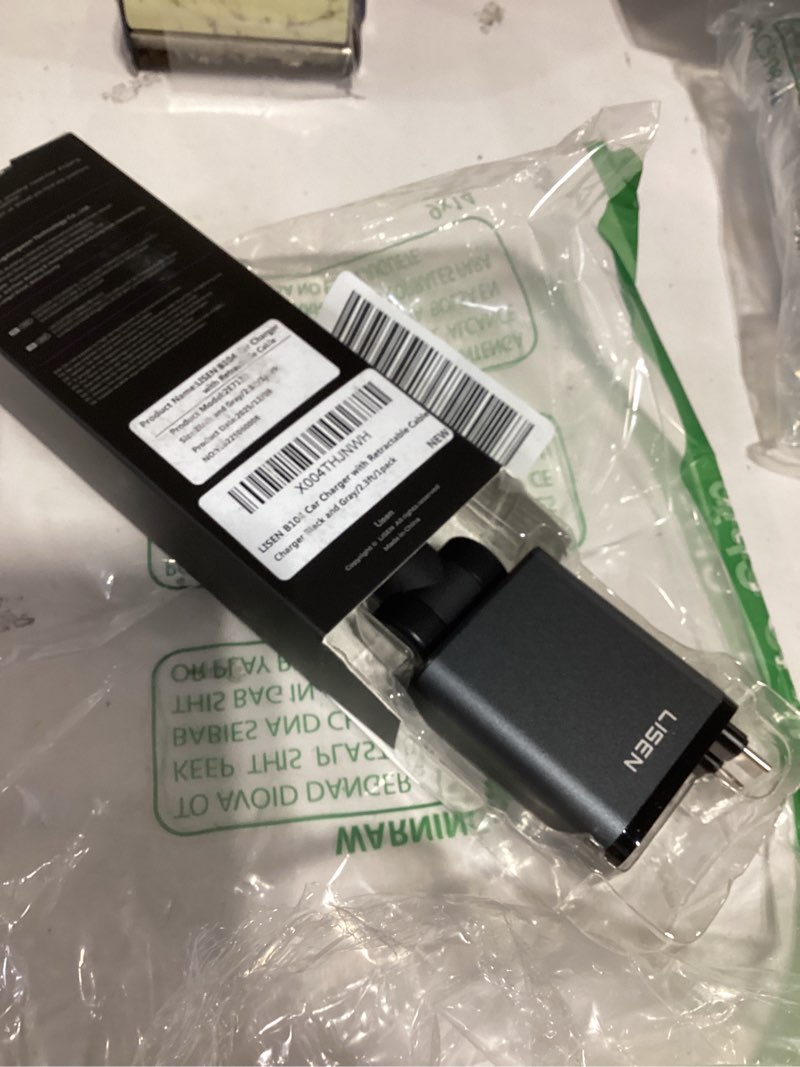Condition photo showing Good Condition for LISEN Retractable Car Charger, for Valentines Day Gifts for Him, 69W Cars Adapter USB C Fast Charger for iPhone 17 Pro Max 16, Car Accessories Gadgets for Men, Anniversary Birthday Gifts for Men Women Grey 31.5 Inch