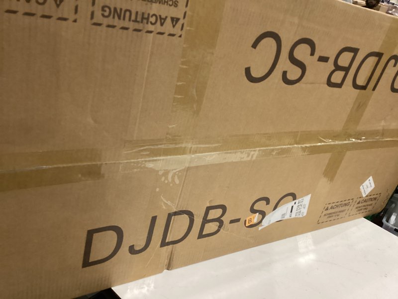 Condition photo showing New/Like New for kokorona portable dj booth 20"x42.5"x45.3" with dual top corners, dj facade booth with cable hole, dj table stand with light strip and remote control, metal frame + black & white scrims + carry bag