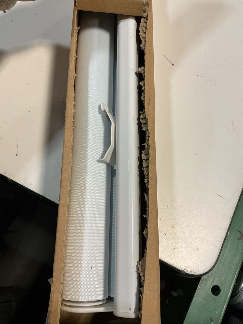 Condition photo showing Good Condition for LazBlinds No Tools No Drill Cordless Zebra Blinds for Windows, Dual Layer Light Control for Day and Night, Light Filtering Privacy Roller Blinds and Shades for Home, 35" W x 72" H, White White 35"W x 72"H