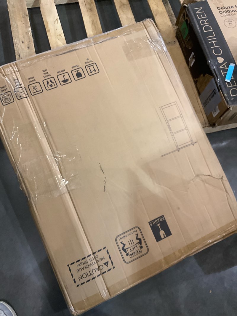 Condition photo showing As Is for Fredbeck 32x84 Frosted Glass Barn Doors Aluminum Frame and 5.5ft Hardware Kit Included, Waterproof PVC Coating,Pre-Drilled Ready to Assemble?Brown, 3-Panels?Modern Interior Sliding Doors with Glass Brown 32X84