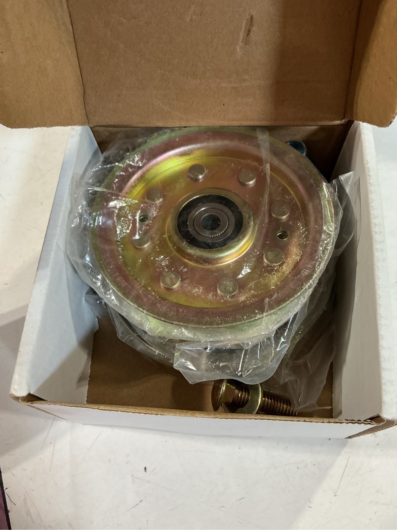 Condition photo showing Good Condition for 2 pack 175820 idler pulley for craftsman 42", husqvarna 48" decks | replaces husqvarna 596481401 idler pulley, 532175820 pulley, 539107620 for husqvarna 48 inch z4824 z4822 yth2448 gth2548 deck t16 2x175820