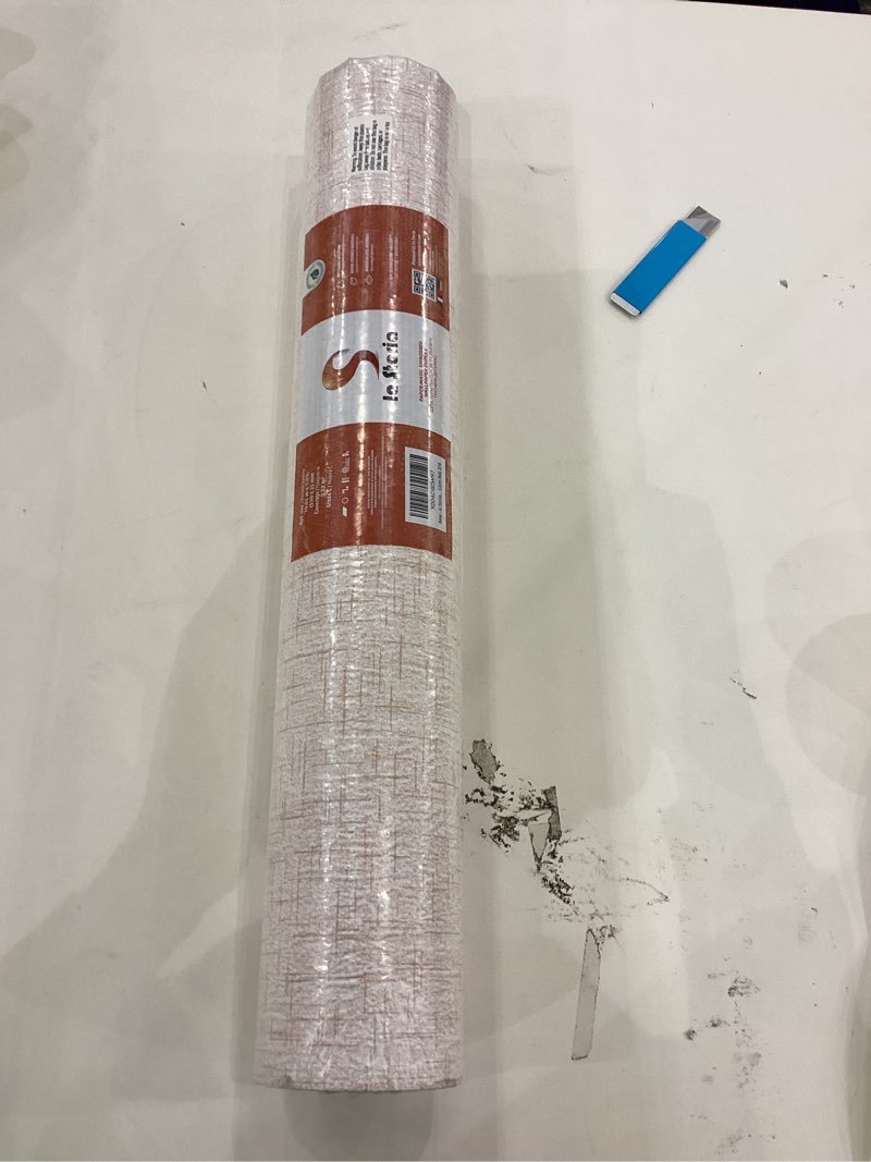 Burlap Textured Peach Wallpaper - Elegant Embossed Wall Covering, Double Roll - 33 ft x 21 in, Made 