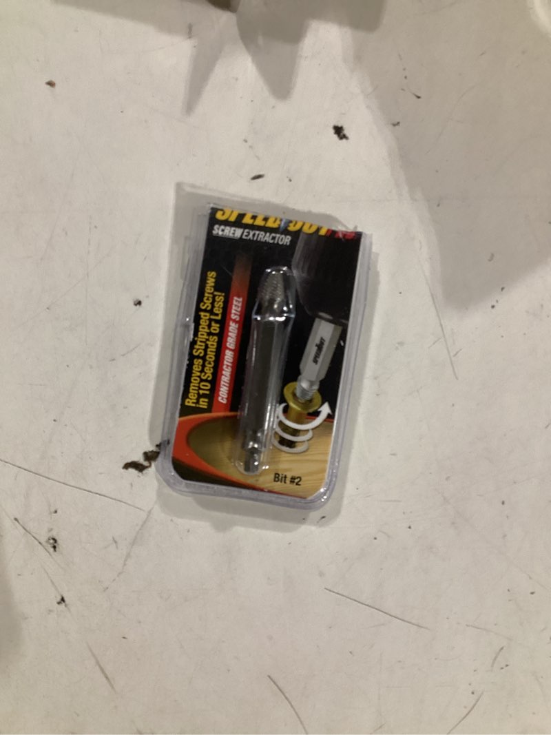 Condition photo showing As Is for speedout steel double-ended 2-in screw extractor