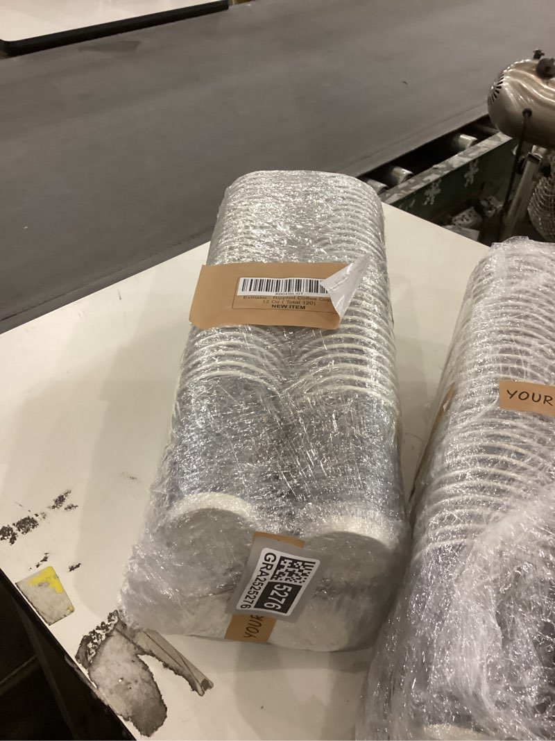 Condition photo showing New/Like New for Rippled Disposable Coffee Cups [120 Pack, 12 oz] – Leak-Proof, Triple-Layer, Insulated & Eco-Friendly Paper Cups with Grip – Hot & Cold Beverage To-Go Cups for Office, Events & Everyday Use