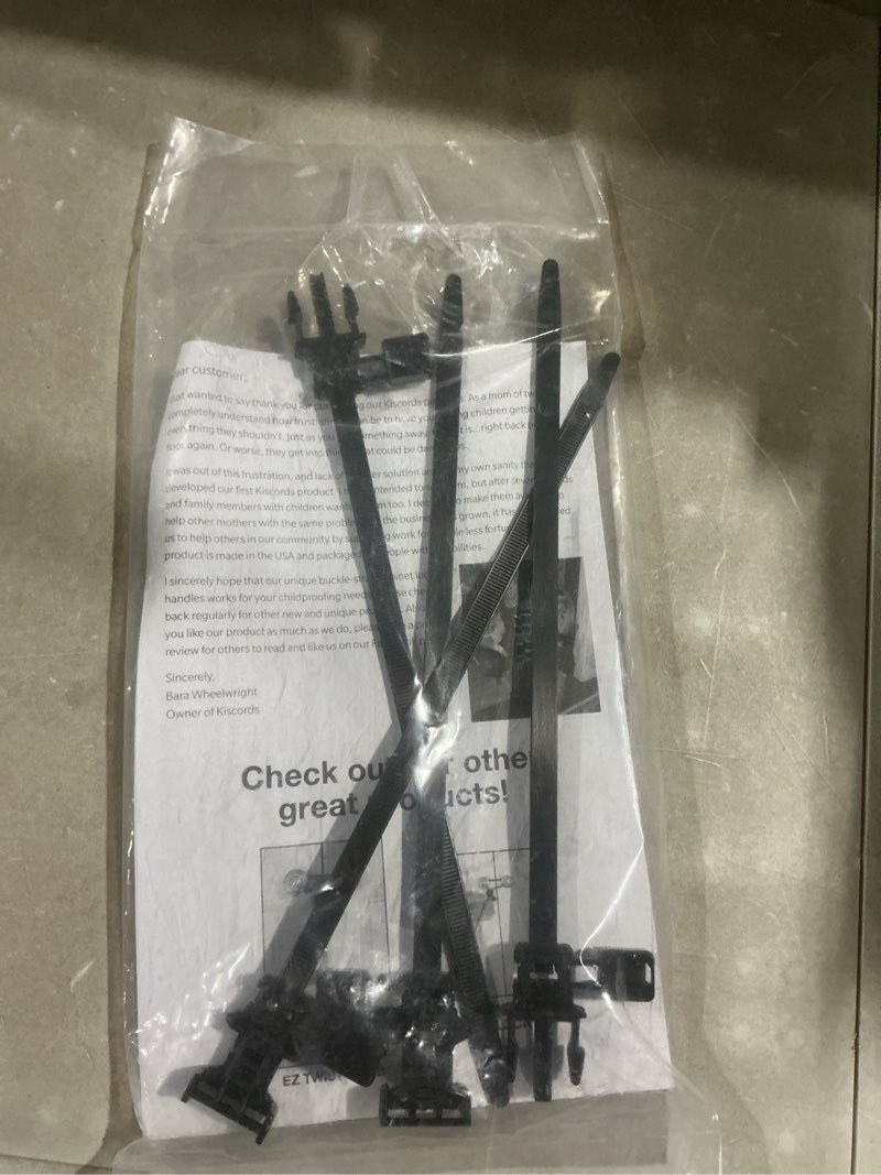 Condition photo showing Good Condition for baby safety cabinet locks for handles child safety cabinet latches for home safety strap for baby proofing cabinets kitchen door rv no drill no screw no adhesive /4 pack (black)