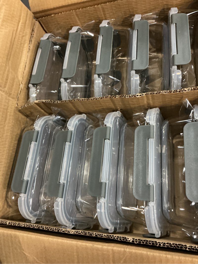 Condition photo showing New/Like New for M MCIRCO 10-Pack,22 Oz Glass Meal Prep Containers,Glass Food Storage Containers with lids,Lunch Containers,Microwave, Oven, Freezer and Dishwasher (Gray)