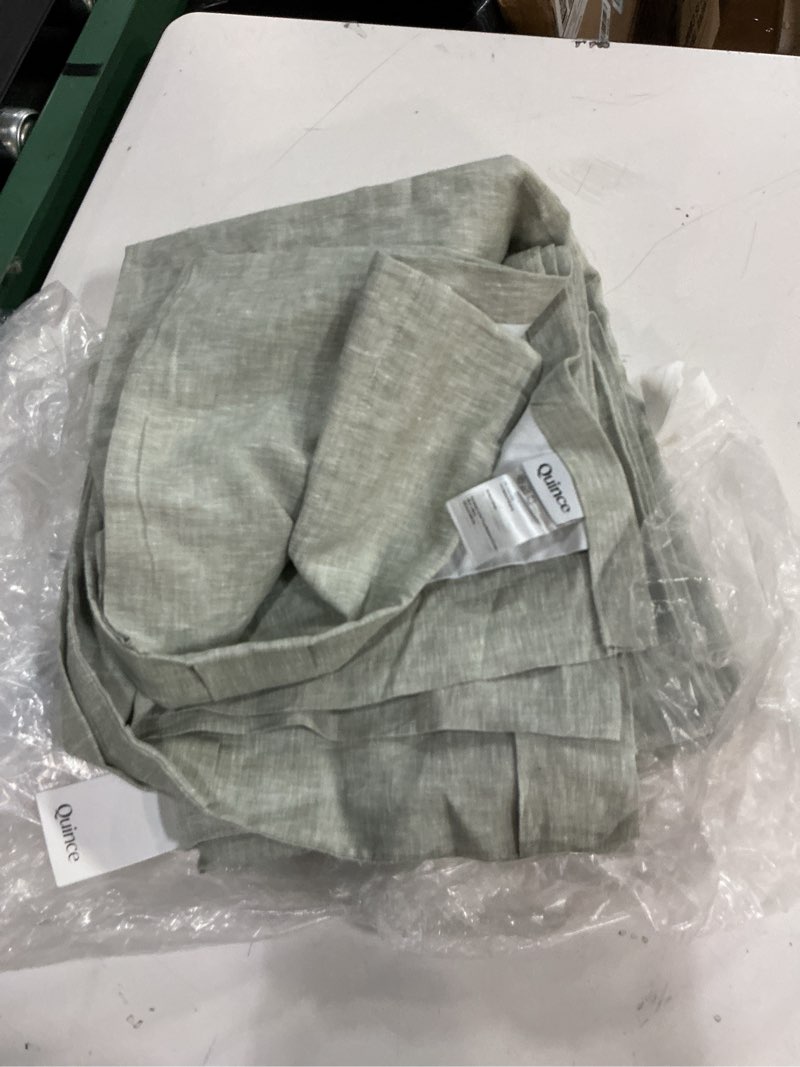 Condition photo showing Good Condition for quince european linen true blackout curtain 48*96 inc  color sage 