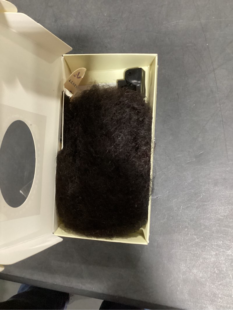 Condition photo showing Good Condition for afro puff human hair drawstring ponytail for black women,kids ,girls,4 inch curly with 3 clibs 1# natural black 100% remy human hair extensions breathable smooth easy to wear hairpieces(1b# 4inch) 4in 1b# natural black