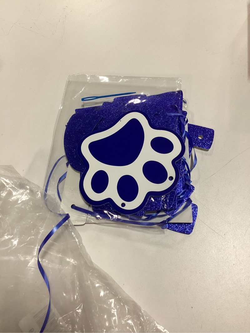 Condition photo showing Good Condition for stmk dog birthday decorations, multi sizes dog birthday hat with numbers bandana bow tie it’s my bday mother puppers banner for small medium dogs pets (blue, small) small blue