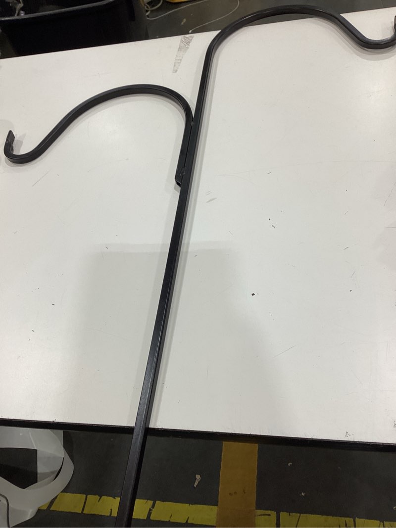 Condition photo showing As Is for style selections 84-in black powder coated metal double shepherd's hook