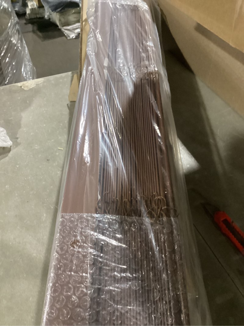 Condition photo showing New/Like New for 2" slats cordless window blinds faux wood blinds for indoor windows 16 20 28 34 40 48 60 64 70 inch blackout privacy horizontal wooden venetian blinds for bedroom(wine red)