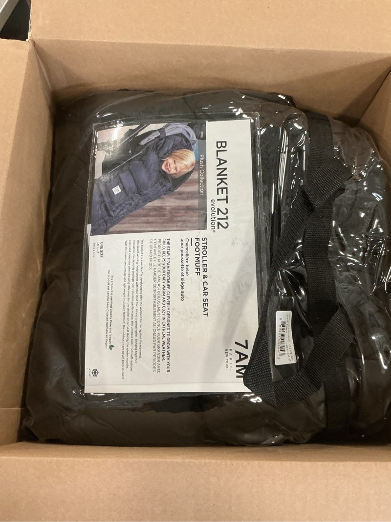 Condition photo showing New/Like New for 7AM Enfant Stroller Blanket 212 - Adjustable Baby Car Seat Zipped Blanket for Babies Winter, Unisex Multi Purpose Fleece Lined Warm Hooded Toddler Footmuff Water Repellent | (6M - 4T) Black Plush
