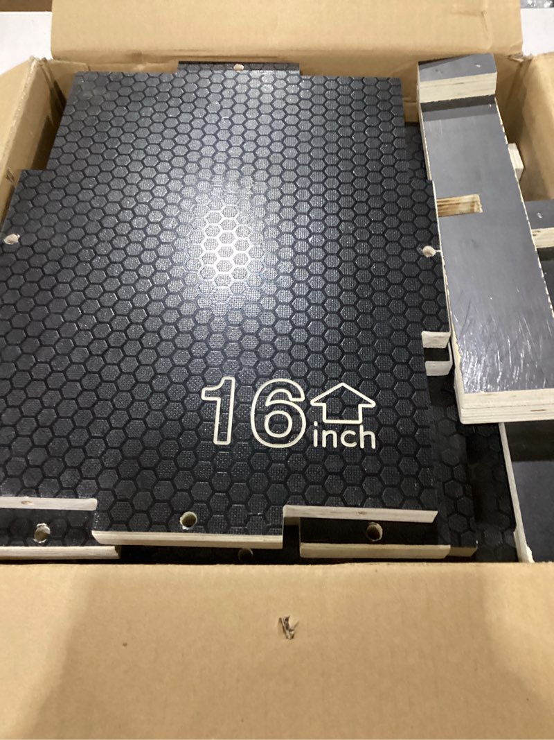 Condition photo showing Good Condition for Fitvids 3 in 1 Non-Slip Wooden Plyo Box Plyometric Box Jumping Exercise, Multiple Sizes Black 16" x 14" x 12"