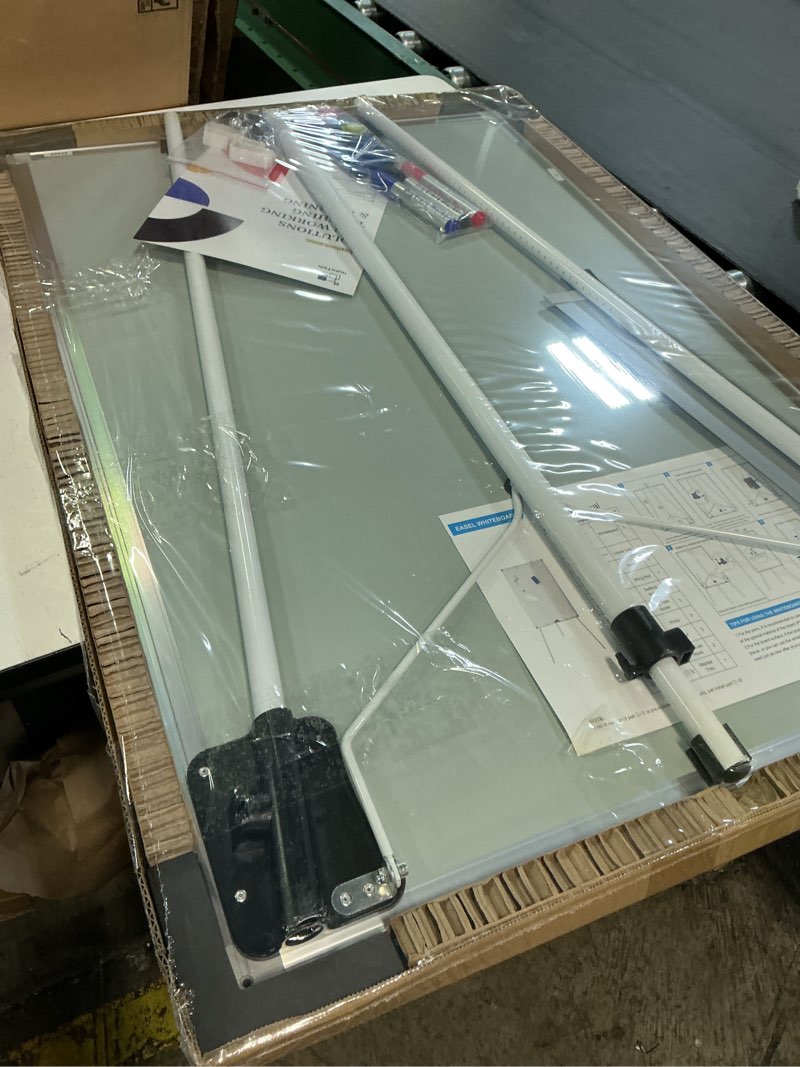 Condition photo showing New/Like New for easel whiteboard - magnetic portable dry erase 36 x 24 tripod height adjustable, 3' x 2' flipchart easel stand white board for office or teaching at home & classroom (36x24 white)