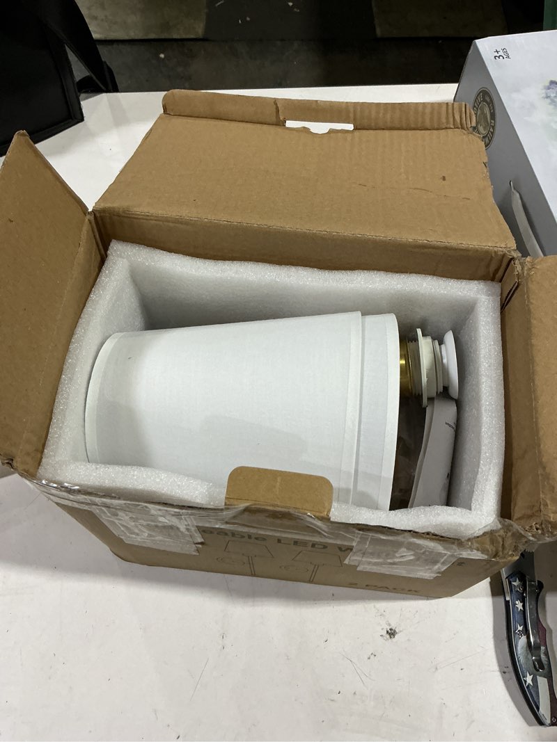 Condition photo showing Good Condition for Brightown Battery Operated Wall Sconces Set of 2, Cordless Wall Lights with Rechargeable Bulbs and Remote, 12 Lighting Colors and Dimmable, Battery Powered Wall Lights for Bedroom Living Room, Gold