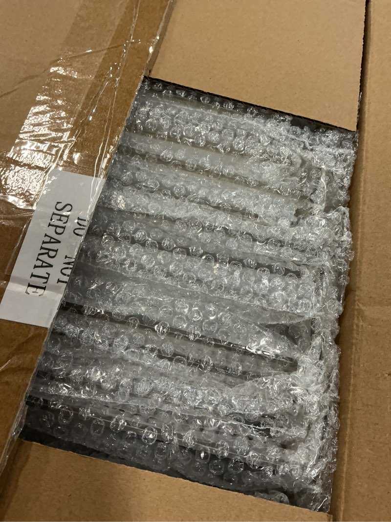 Condition photo showing New/Like New for hoteam 24 pack 5 x 7 clear acrylic sign holder with gold borders, gold picture frame, double sided wedding table number, acrylic menu stands for wedding table, restaurant sign, photos display 24 5 x 7 inch