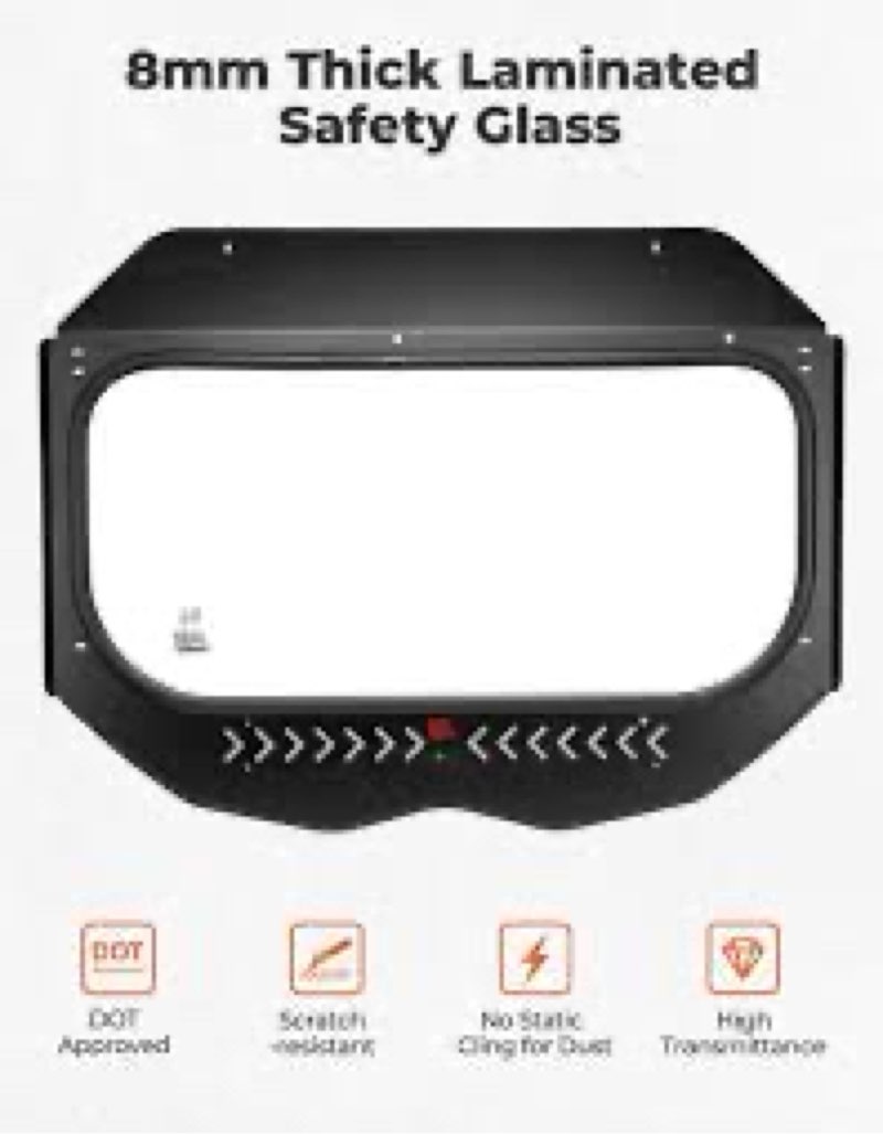 KEMIMOTO X3 Glass Windshield with Sliding Vents Compatible with Can-Am Maverick X3, 8MM Thick DOT Ap
