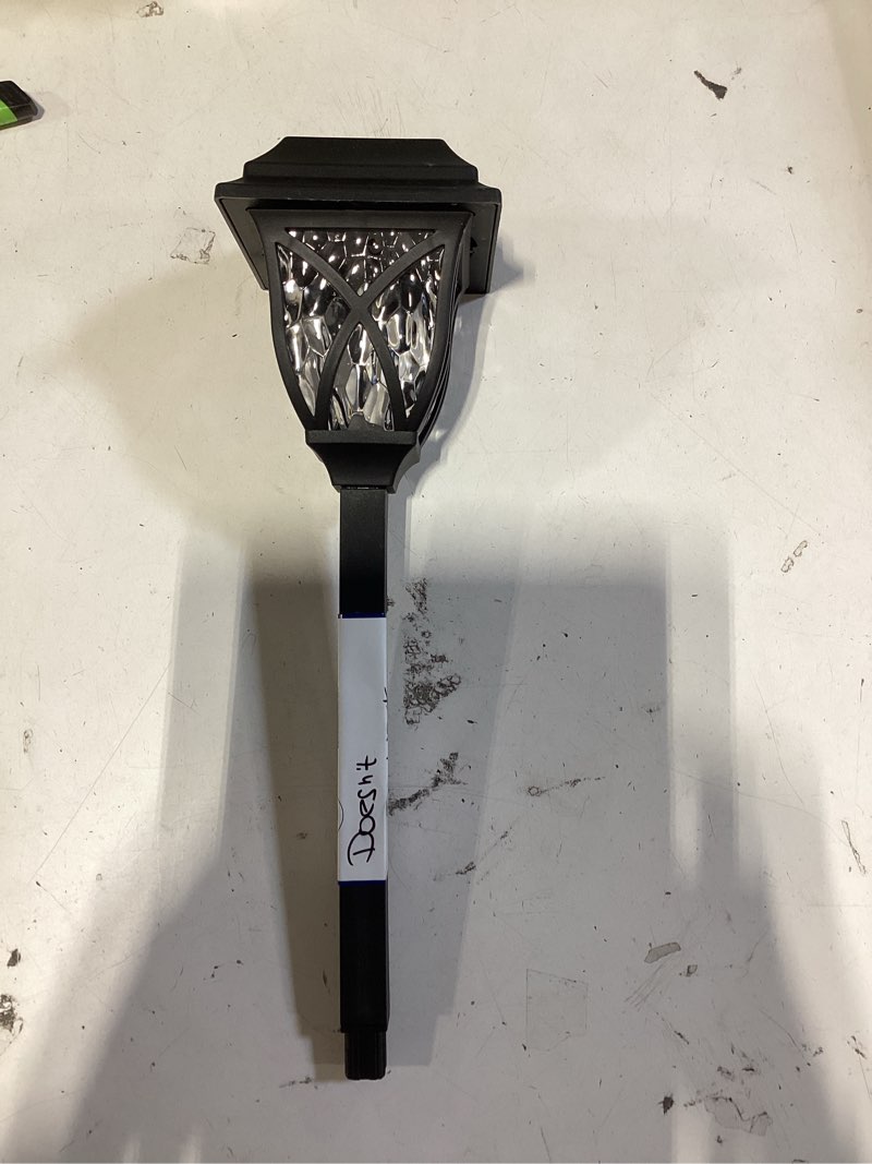 Condition photo showing As Is for harbor breeze 5 -lumens black solar led outdoor path light with dusk-to-dawn sensor 3500-k