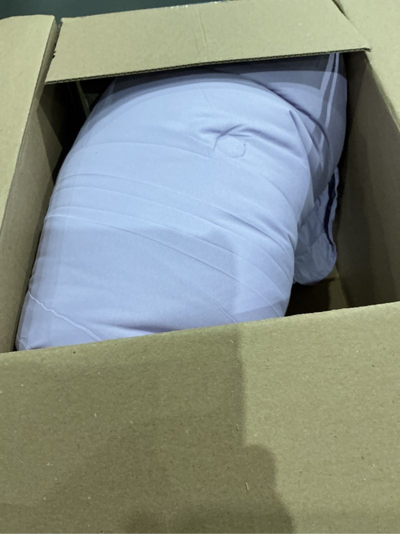 Condition photo showing As Is for harborest queen lavender ruffle comforter - queen size, 3 piece shabby chic comforter set with 1 comforter & 2 pillow shams lavender queen