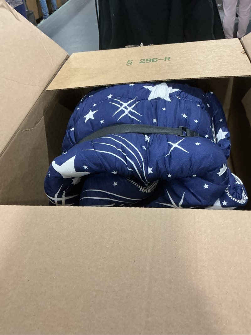 Condition photo showing Good Condition for Japanese Futon Mattress, Foldable Tatami Mat Portable Dormitory Sleeping Pad with Bag & Strap, Floor Thicken Sleeping Roll up Camping Mattress (Blue WS1, 39" X80") Blue Ws1 39" X80"