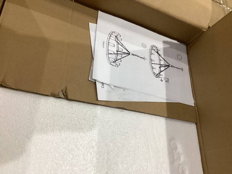 Condition photo showing Good Condition for WUZUPS 15-Light Wagon Wheel Chandelier Large Rustic Farmhouse Industrial Round Pendant Light Fixture with Clear Seeded Glass Shades for Dining Room Kitchen Island, Imitation Wood & Black 15-light, Imitation Wood & Black