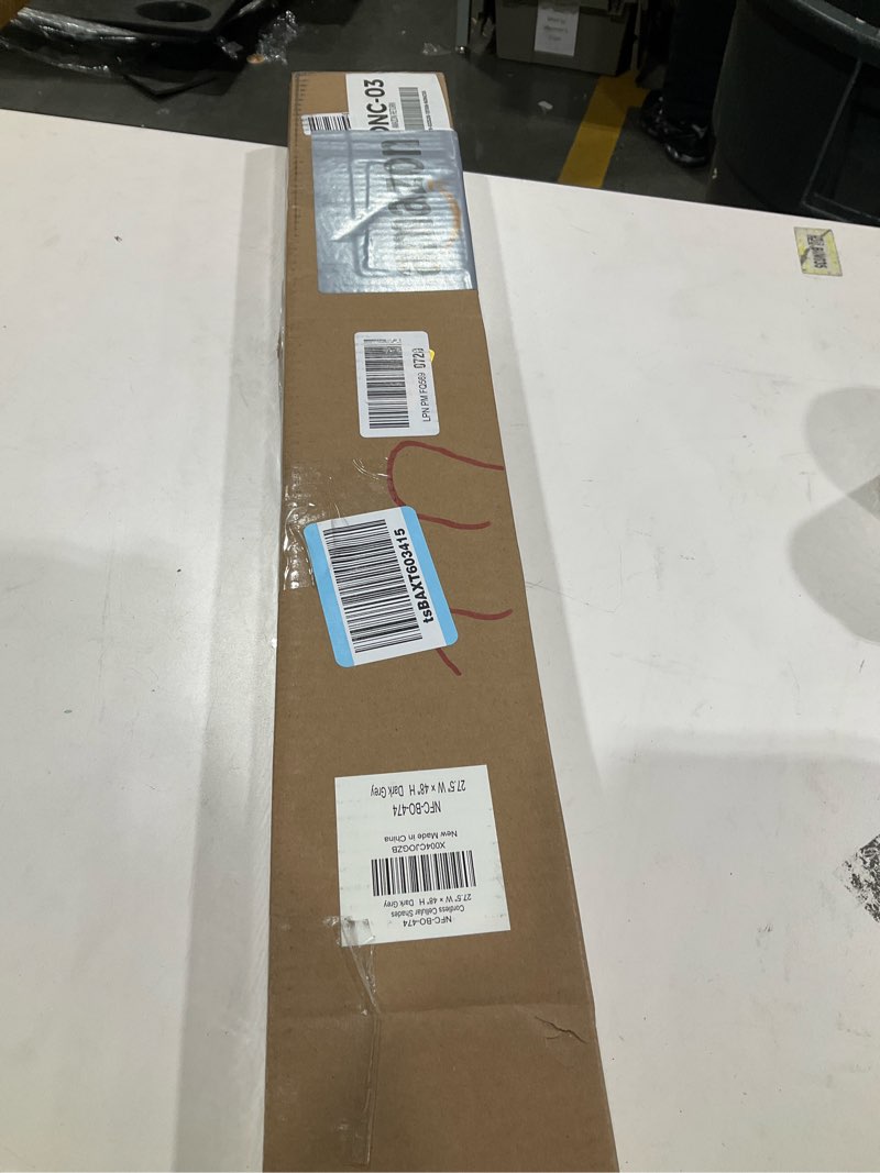 Condition photo showing Good Condition for lazblinds cordless cellular shades, no tools no drill blackout honeycomb shades pleated blinds for windows, 27.5'' w x 48'' h, dark grey blackout-dark grey 27 1/2'' w x 48'' h