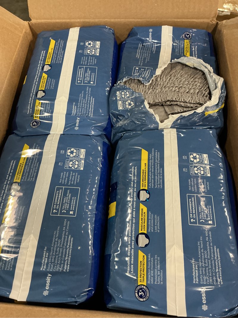 Condition photo showing Good Condition for ((incomplete))Tena Protective Incontinence Underwear for Men, Maximum, Large, Grey, 80 Count (Waist Size 34in-44in)