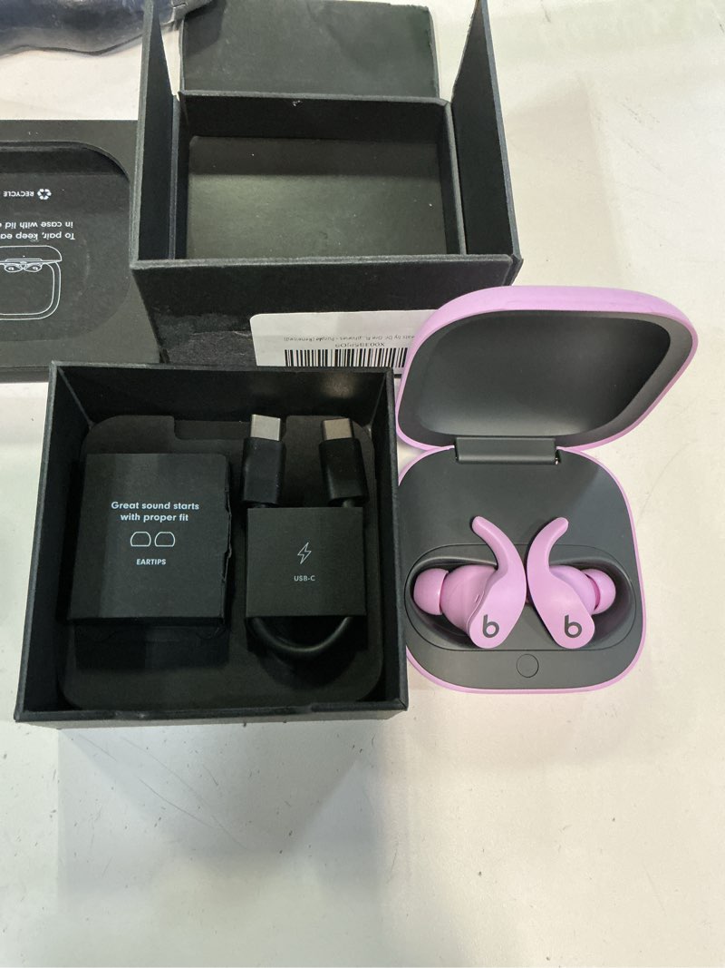 Condition photo showing New/Like New for Beats by Dr. Dre Fit Pro True Wireless Noise Cancelling in-Ear Headphones - Purple (Renewed) Stone Purple