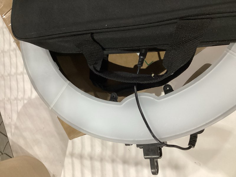Condition photo showing As Is for MISSING PARTS  NEEWER Ring Light 18inch Kit: 55W 5600K Professional LED with Stand and Phone Holder, Soft Tube & Bag for Tattoo Lash Extension Barber Makeup Artist Studio Video Photography Lighting, RL-18 RL-18 w/Stand, Phone Holder, Soft Tube
