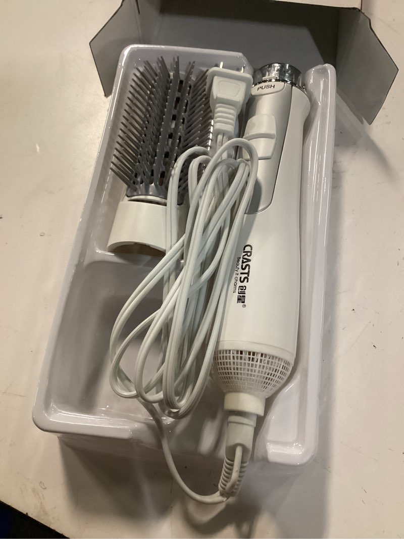 Condition photo showing Good Condition for ZJchao 2 in 1 Hair Dryer Brush, Negative Ion Anti-frizz Hot Air Brush Blower, Professional Electric Household Hair Curling Comb, Protable Hair Dryer Comb Machine