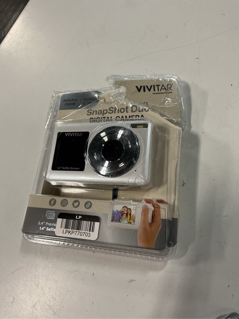 Condition photo showing As Is for vivitar snapshot duo digital camera - white