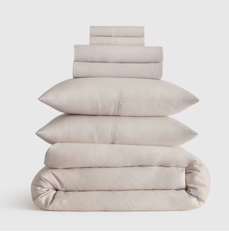 european linen deluxe bedding bundle, king, sand