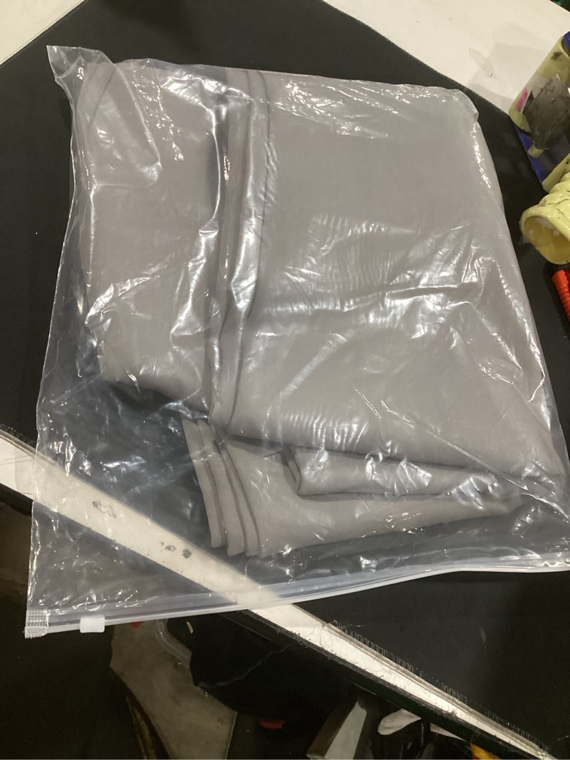 Condition photo showing Good Condition for (1 panel) koufall extra wide thermal soundproof curtain, 72 x 84 inch long black out noise reducing blackout curtains for summer bedroom living room panel, light grey 72\\\\\\\"w x 84\\\\\\\"l  grey