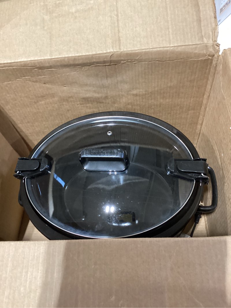 Condition photo showing Good Condition for Crock-Pot 7-Quart Slow Cooker, Portable Programmable with Timer, Locking Lid, Stainless Steel; an Essential Kitchen Appliance, Perfect for Families and Gatherings