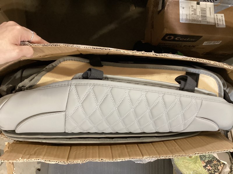 Condition photo showing As Is for lingvido car seat covers full set (5 seats) - premium perforated nappa leather, waterproof shield, omni-adapt fit suvs sedans, ultimate family & pet protection gray full set (5 seats)