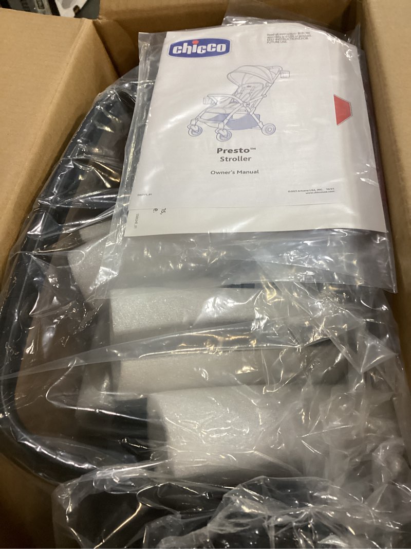 Condition photo showing Good Condition for Chicco Presto Self-Folding, Compact Stroller with Canopy, Lightweight Aluminum Frame Umbrella Stroller, for Babies and Toddlers up to 50 lbs. | Graphite/Grey