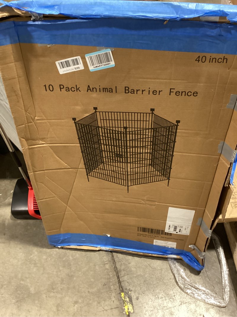 Condition photo showing Good Condition for 10 panels no dig decorative outdoor garden fence with gate for yard, 40 in(h) x 23.6 ft(l) animal barrier fencing rustproof metal wire panel border for dog, rabbits, and patio temporary ground stakes 10 panels-40 in(h) x 23.6 ft(l) with gate